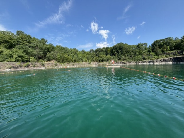 The quarry-fed public swimming hole at Sojourner Truth State Park